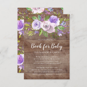 Rustic Lavender Floral Baby Shower Book for Baby Invitation