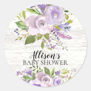 Rustic Lavender Floral Baby Shower Envelope Seal