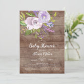 Rustic Lavender Floral Baby Shower Invitation (Standing Front)