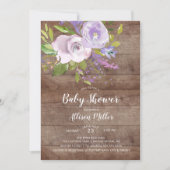 Rustic Lavender Floral Baby Shower Invitation (Front)