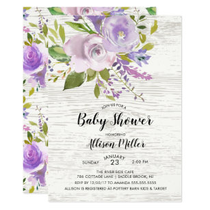 Lavender Baby Shower Invitations 2