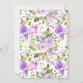 Rustic Lavender Floral Baby Shower Invitation (Back)