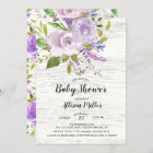 Rustic Lavender Floral Baby Shower Invitation