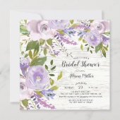 Rustic Lavender  Floral Bridal Shower Invitation (Front)