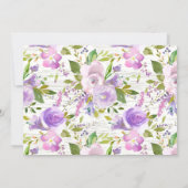 Rustic Lavender Floral Bridal Shower Invitations (Back)