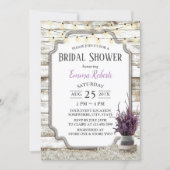 Rustic Lavender Floral Jar Barn Bridal Shower Invitation (Front)