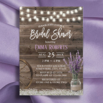 Rustic Lavender Floral Jar Country Bridal Shower Invitation by myinvitation at Zazzle