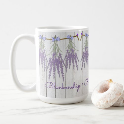 Rustic Lavender Flower Bundle Monogram Template Coffee Mug