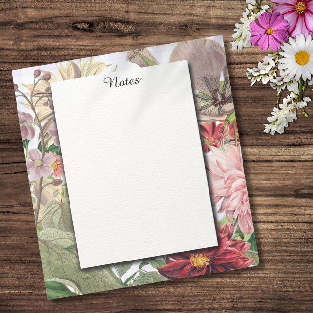Rustic Lavender Gingham and Wildflowers Notepad (Creator Uploaded)