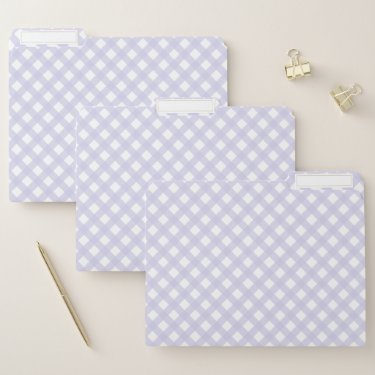 Rustic Lavender Gingham Pattern File Folder