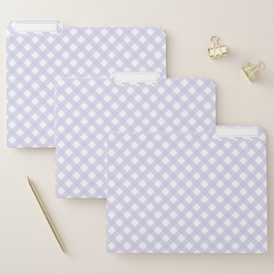 Rustic Lavender Gingham Pattern File Folder