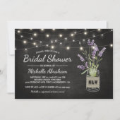 Rustic Lavender Mason Jar Lights Bridal Shower Invitation (Front)