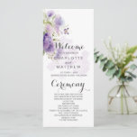 Rustic Lavender Purple Floral Wildflowers Program<br><div class="desc">Rustic wedding programs in lavender,  purple,  and mauve watercolor wildflowers spread over a background of light purple watercolor splashes makes a romantic statement for your boho wedding.</div>