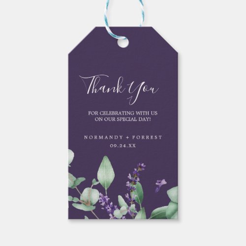 Rustic Lavender  Purple Thank You Favor Gift Tags