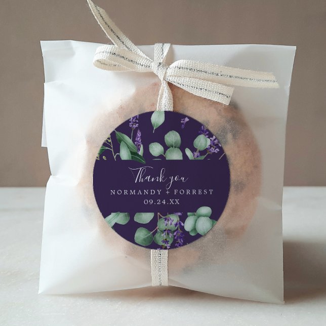 Rustic Lavender | Purple Thank You Favor Sticker (Creator Uploaded)