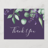 Rustic Lavender | Purple Thank You Postcard (Front)