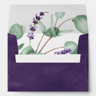 Rustic Lavender   Purple Wedding Invitation Envelope