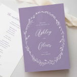 Rustic Lavender Purple Wildflower Wreath Wedding Program<br><div class="desc">This lovely wedding ceremony program features a lovely lavender purple and white color palette with hand-drawn wildflowers and elegant typography. Together these elements create an rustic yet elegant wedding program that would be perfect for a romantic wedding any time of the year. This design coordinates with our Rustic Wildflowers wedding...</div>