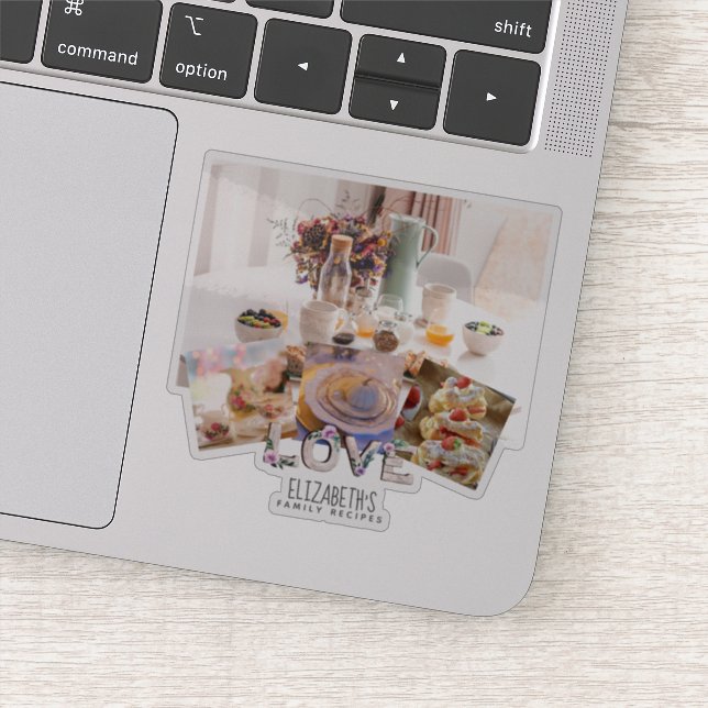 Rustic Lavender RECIPE Journal Add 4 Foodie Photos Sticker (Detail)