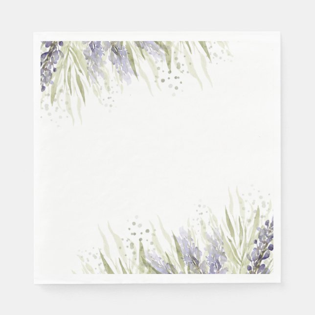 Rustic Lavender & Sage Bridal Shower Napkins (Front)