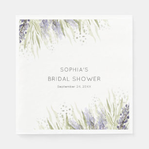 Rustic Lavender & Sage Bridal Shower Napkins