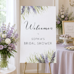 Rustic Lavender & Sage Bridal Shower Welcome Foam Board