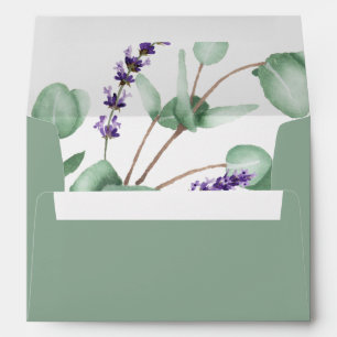 Rustic Lavender Sage Green Wedding Invitation Envelope