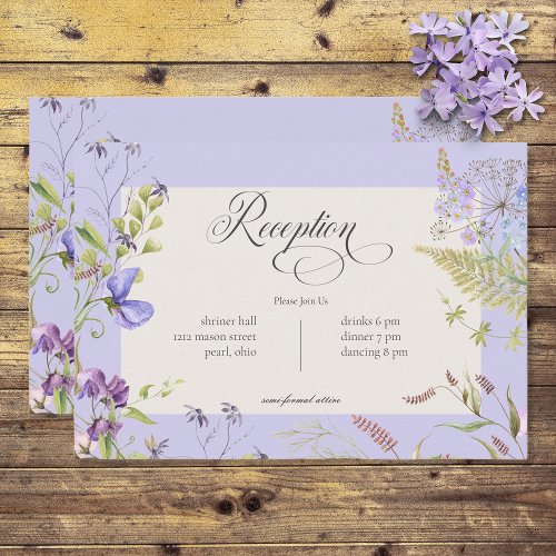 Rustic Lavender  Sage Wildflowers Lavender  Enclosure Card