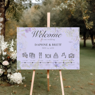 Rustic Lavender Sage Wildflowers Lavender Timeline Foam Board