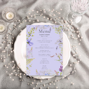 Rustic Lavender Sage Wildflowers Lavender Wedding Menu