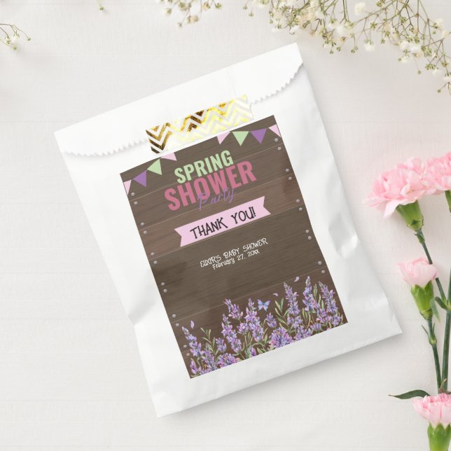 Rustic Lavender Spring Shower Party Baby Shower Favor Bag (Sealed)