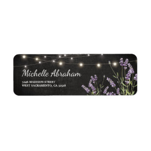 Rustic Lavender String Twinkle Lights Label