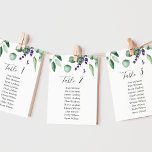 Rustic Lavender Table Number Seating Chart Cards<br><div class="desc">This rustic lavender table number seating chart cards are perfect for a simple and elegant outdoor wedding. The floral design features watercolor eucalyptus leaves and greenery with sprigs of purple wildflowers. Customize and add each table number that you need to your cart individually.</div>