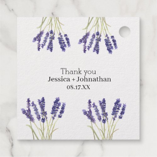 Rustic Lavender Thank You Favor  Foil Favor Tags