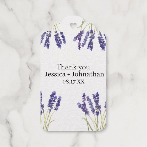 Rustic Lavender Thank You Favor  Foil Gift Tags