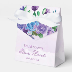 Rustic Lavender Watercolor Floral Bridal Shower Favor Boxes