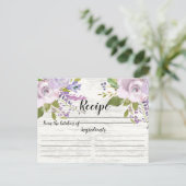 Rustic Lavender Watercolor Floral Recipe Card (Standing Front)