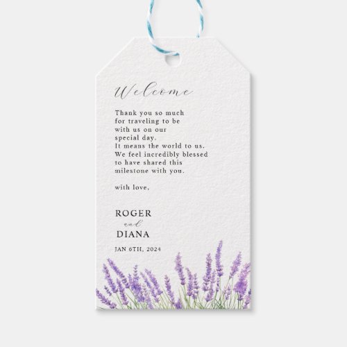 Rustic Lavender Wedding Favor Gift Tags