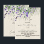 Rustic lavender wedding menu card<br><div class="desc">Rustic lavender wedding menu card.</div>