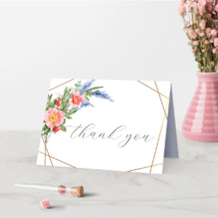 Rustic Lavender Wedding Thank You Card