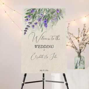 Rustic lavender wedding welcome sign