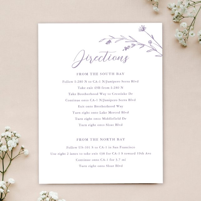 Rustic Lavender Wildflower Wedding Enclosure Card (Creator Uploaded)