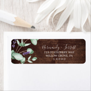 Rustic Lavender   Wooden Return Address Label