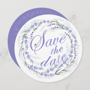 Rustic Lavender Wreath Wedding Save The Date