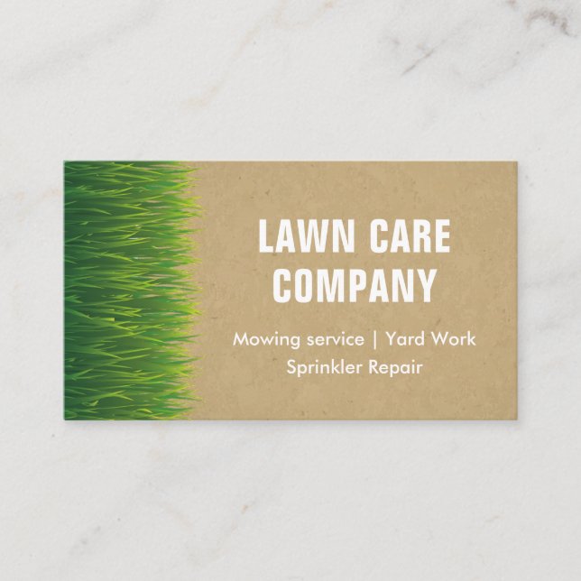 Rustic Lawn Care Grass Cutting Gardening Mowing Business Card (Front)