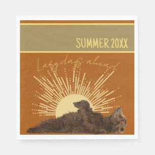 Rustic Lazy Days Ahead Personalized Picnic Napkins