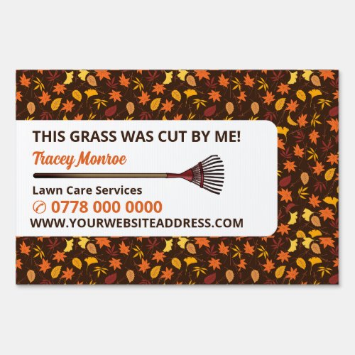 Rustic Leaf Design Lawn Care Services Advertising Sign