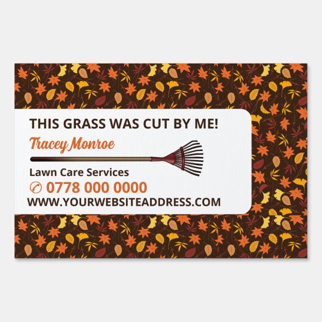 Rustic Leaf Design, Lawn Care Services Advertising Sign (Front)