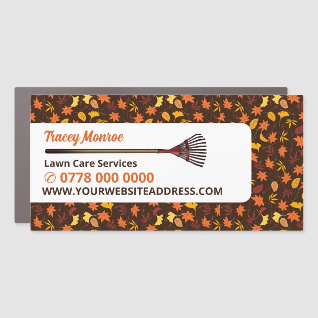 Rustic Leaf Design, Lawn Care Services Car Magnet (Front)