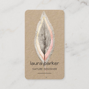 Rustic Leaf Dry Nature Yoga Meditation Massage Business Card
